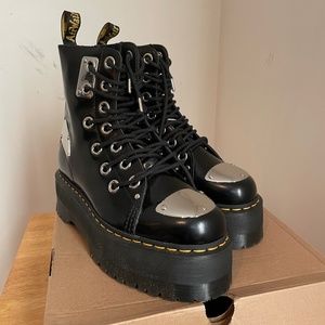 Dr. Martens RARE Jadon Max Rebel Boots Black Buttero UK8 W10 OG Box